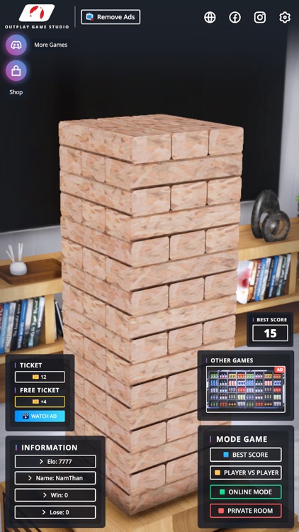 Wood Tower 3D Online