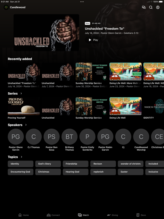 Candlewood Church iPad screenshot 3 - Education app