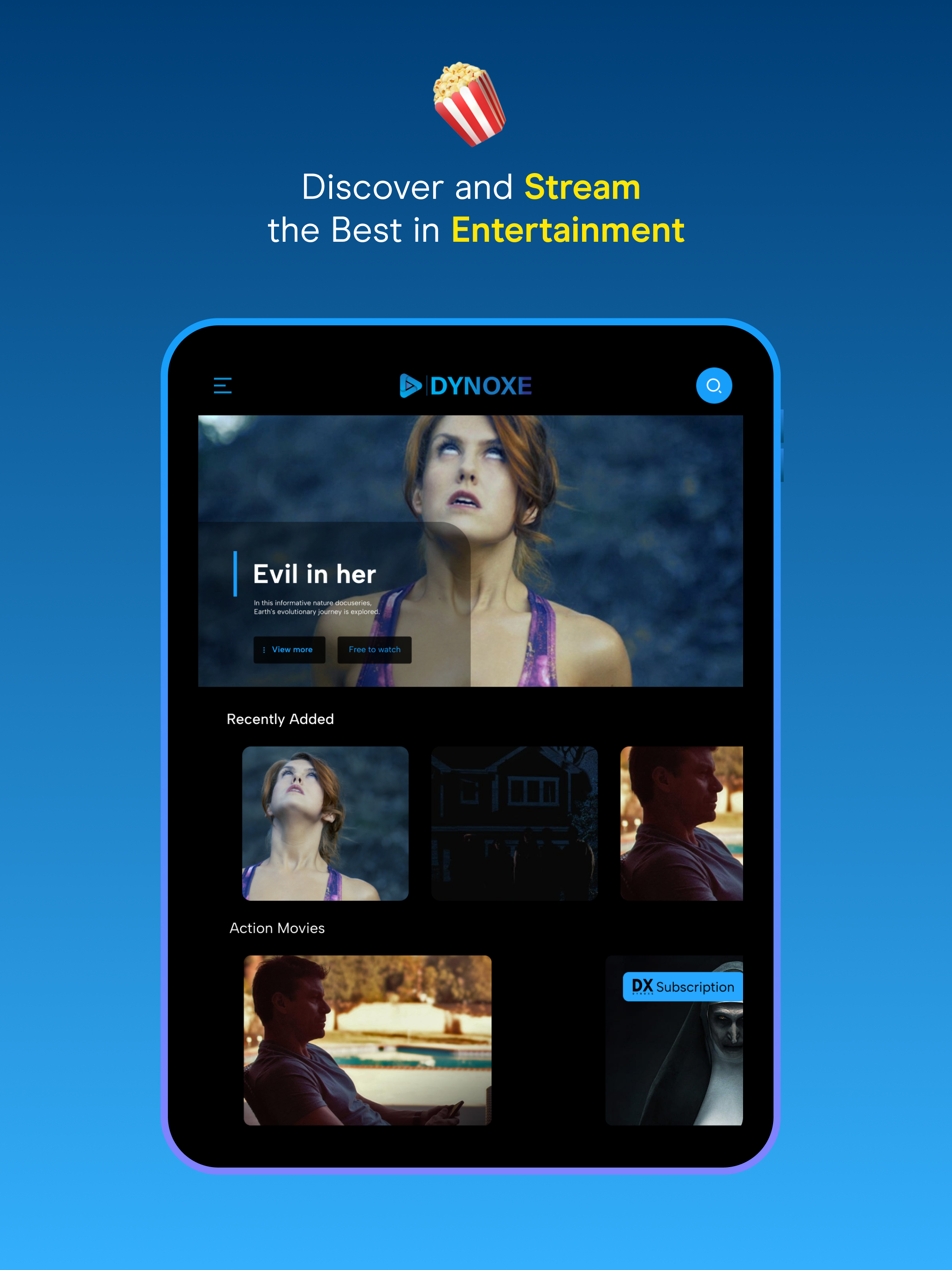 Dynoxe TV: Movies & Shows App