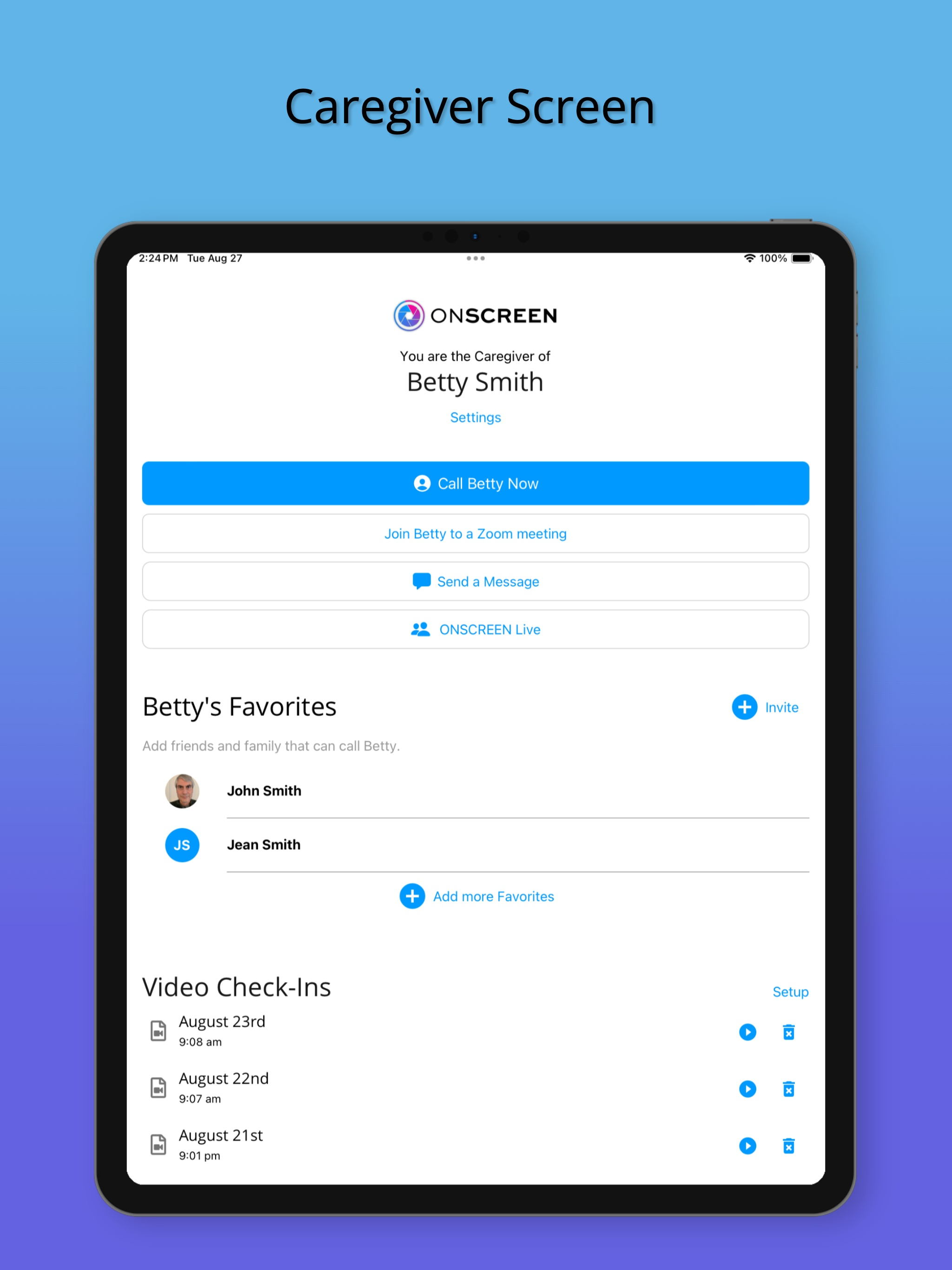 ONSCREEN Family - Senior Care