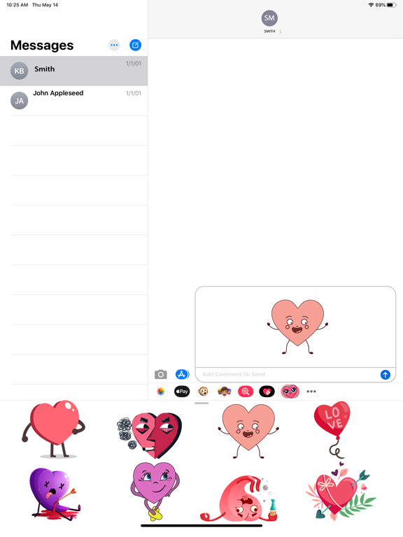 Screenshot #6 pour Love and Heart Stickers-Emojis