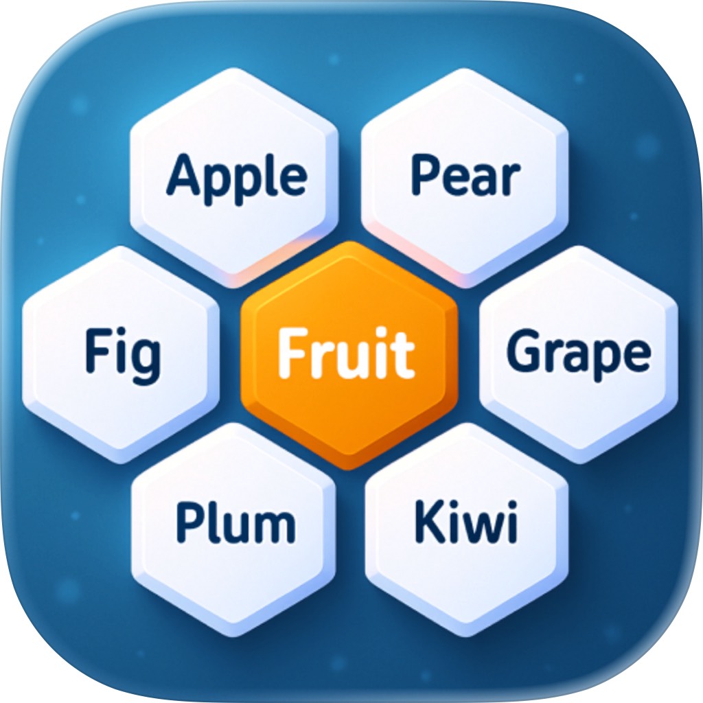 Apple App Store cover for Hexa Words: Match Associations