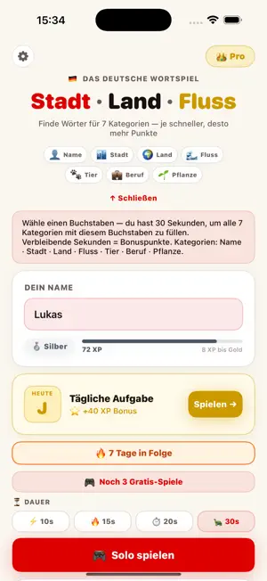 Stadt Land Fluss Live screenshot 2