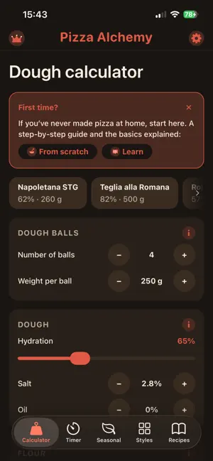 Pizza Alchemy Dough Calculator screenshot 2