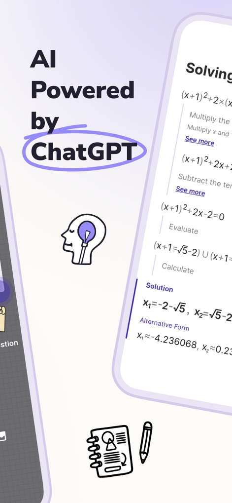 Socratic AI - Homework Helper - Esta herramienta ofrece soluciones detalladas paso a paso, como se observa en la resolución de ecuaciones complejas, respaldada por la avanzada tecnología de 'AI Powered by ChatGPT'.