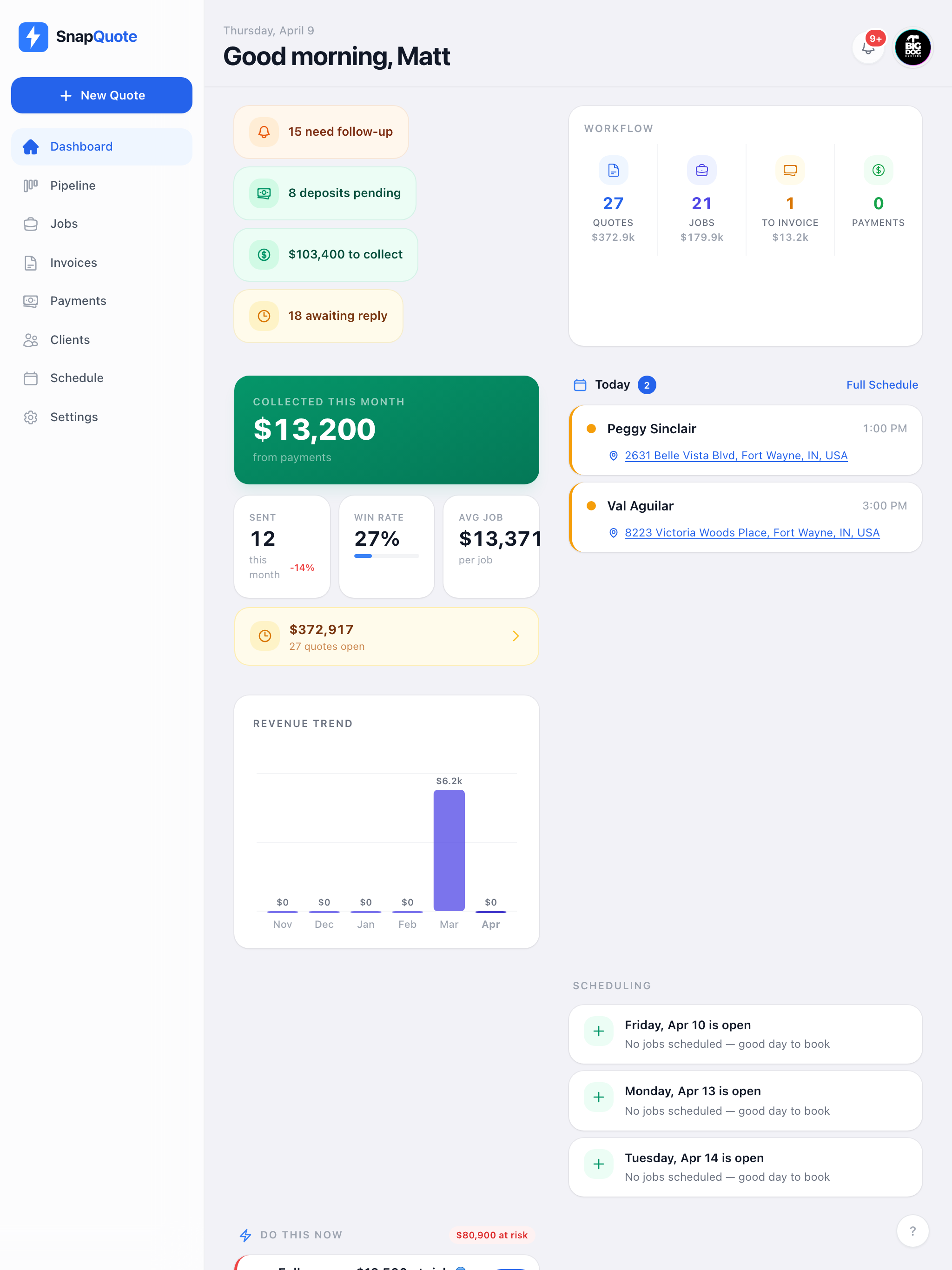 SnapQuote: Fast Estimates