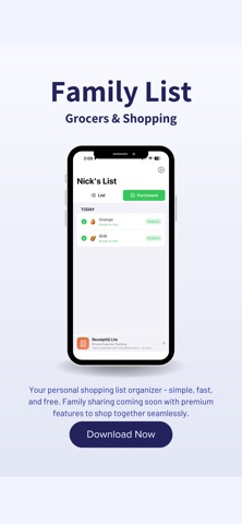 Family List screenshot
