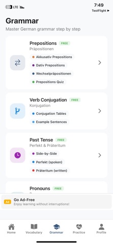 Easy Deutsch app screenshot