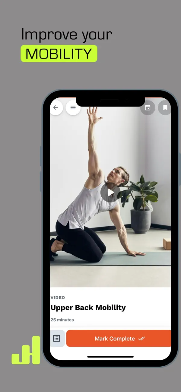 Rebuild Training iOS app screenshot showing feature 3