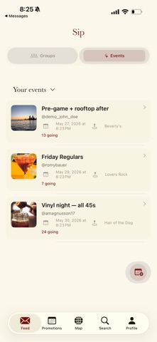 Sip: Bars & Events iPhone screenshot