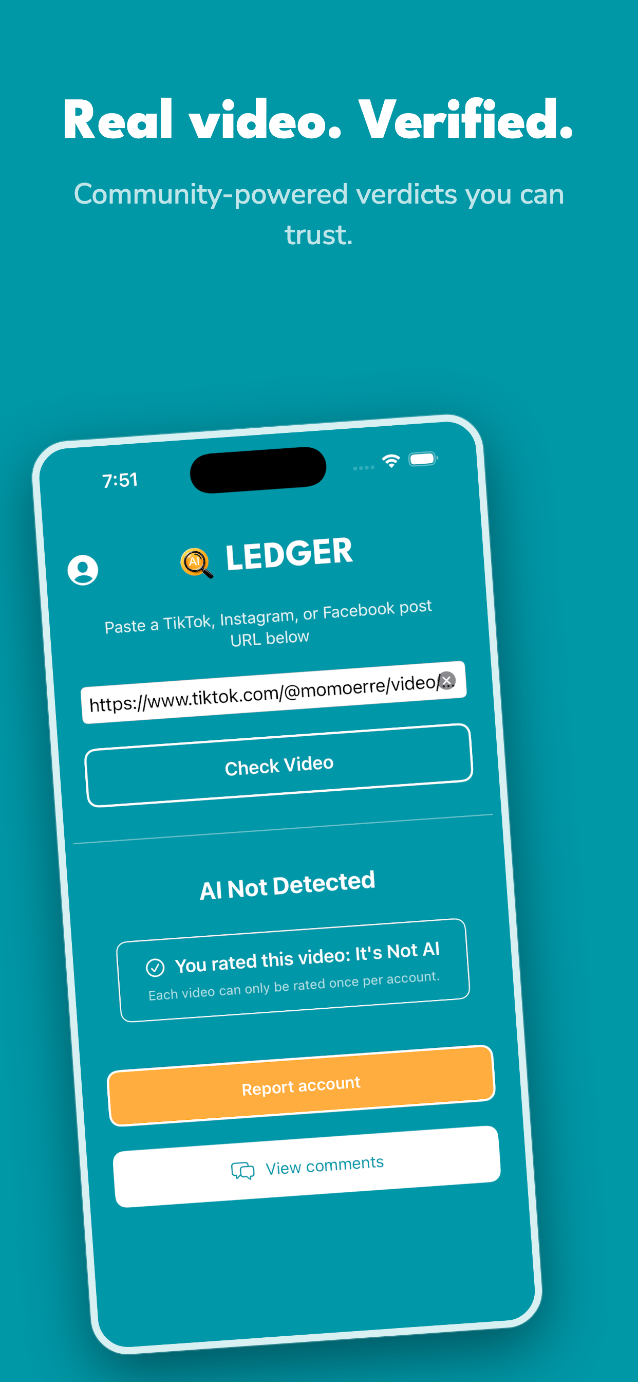 Ledger: Social AI Detector