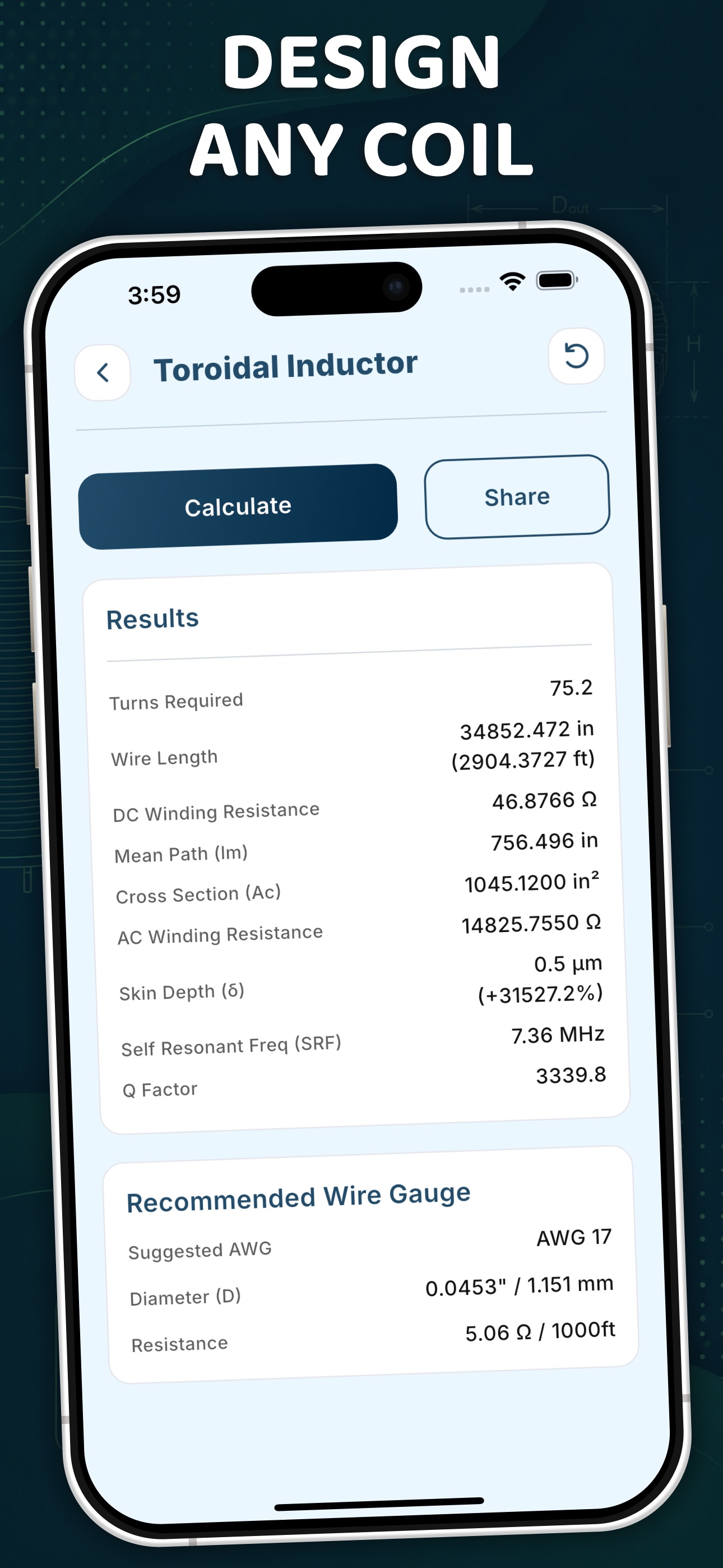 Screenshot 4 of Coil Calculator - Inductor
