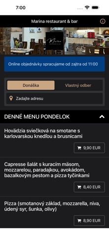 Marina restaurant & bar screenshot