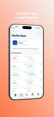 Aquarium Water Tracker - Reef iPhone screenshot