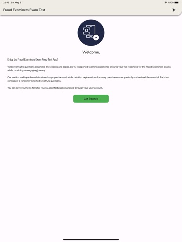 Fraud Examiners Exam Prep Test iPad screenshot