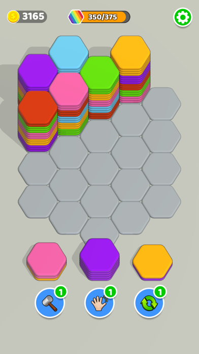Hexa Stack Sort - Color Merge Screenshot