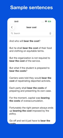 Collocations for IELTS test iPhone screenshot