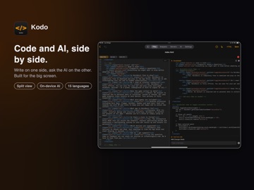 Kodo: AI Code Editor & IDE iPad screenshot