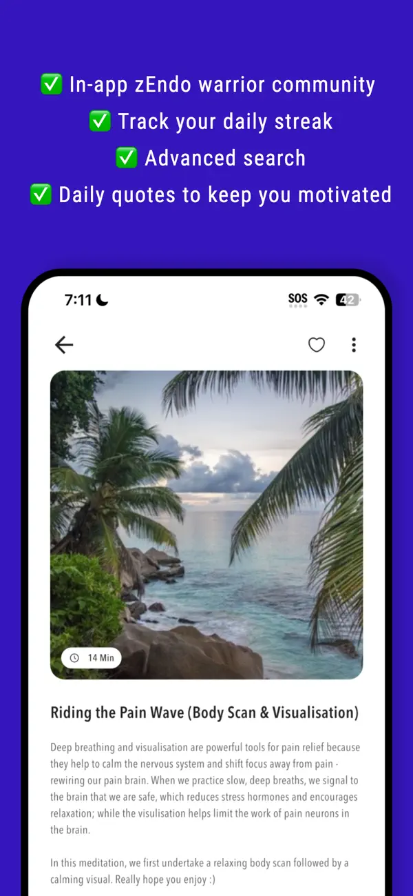 #4. Mind Over Endo Pain (iOS) By: Breakthrough Apps