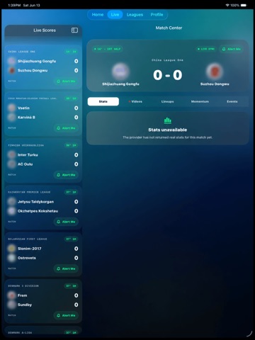 dazplay football: live scores ipad screenshot 2