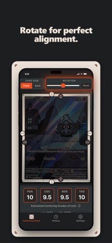 Centering Check: TCG Card Tool iPhone screenshot