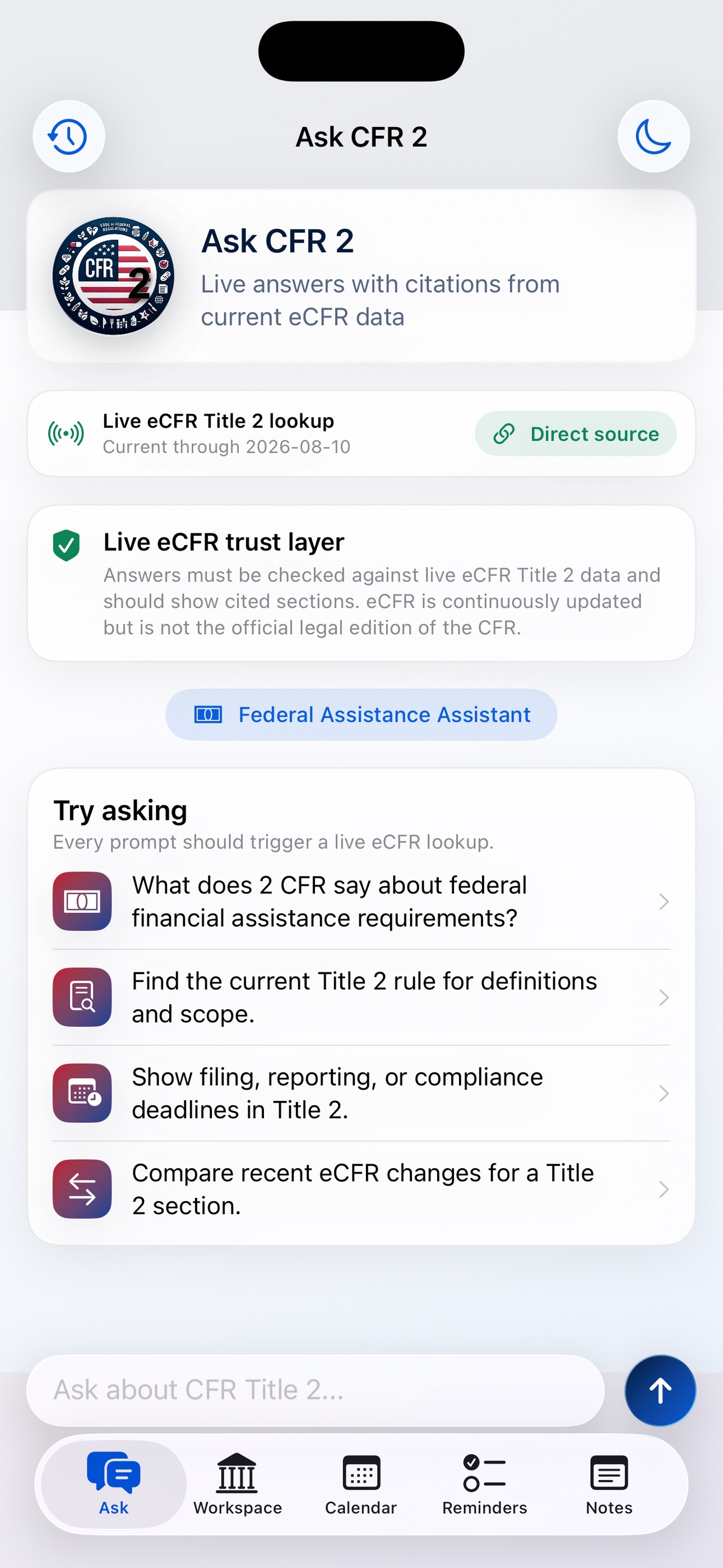 Screenshot 1 of CFR AI - Title 2
