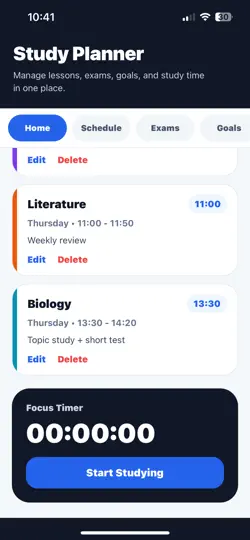 DERS PROGRAMI iPhone Ekran Görüntüsü 2