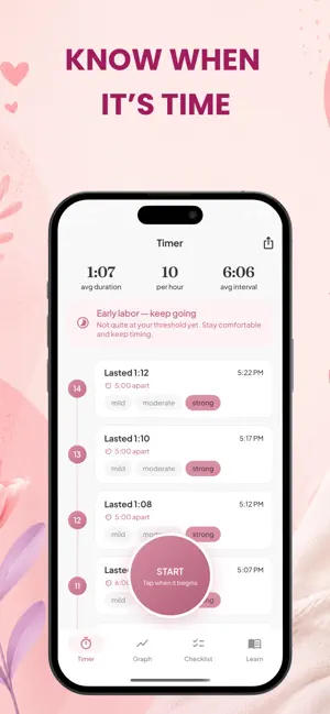 Contraction Timer & Tracker . screenshot 3