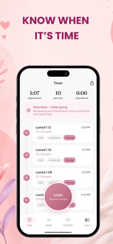 Contraction Timer & Tracker . iPhone screenshot
