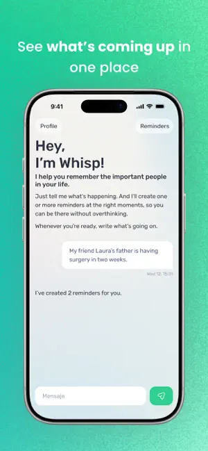Whisp: Social Reminders screenshot 4