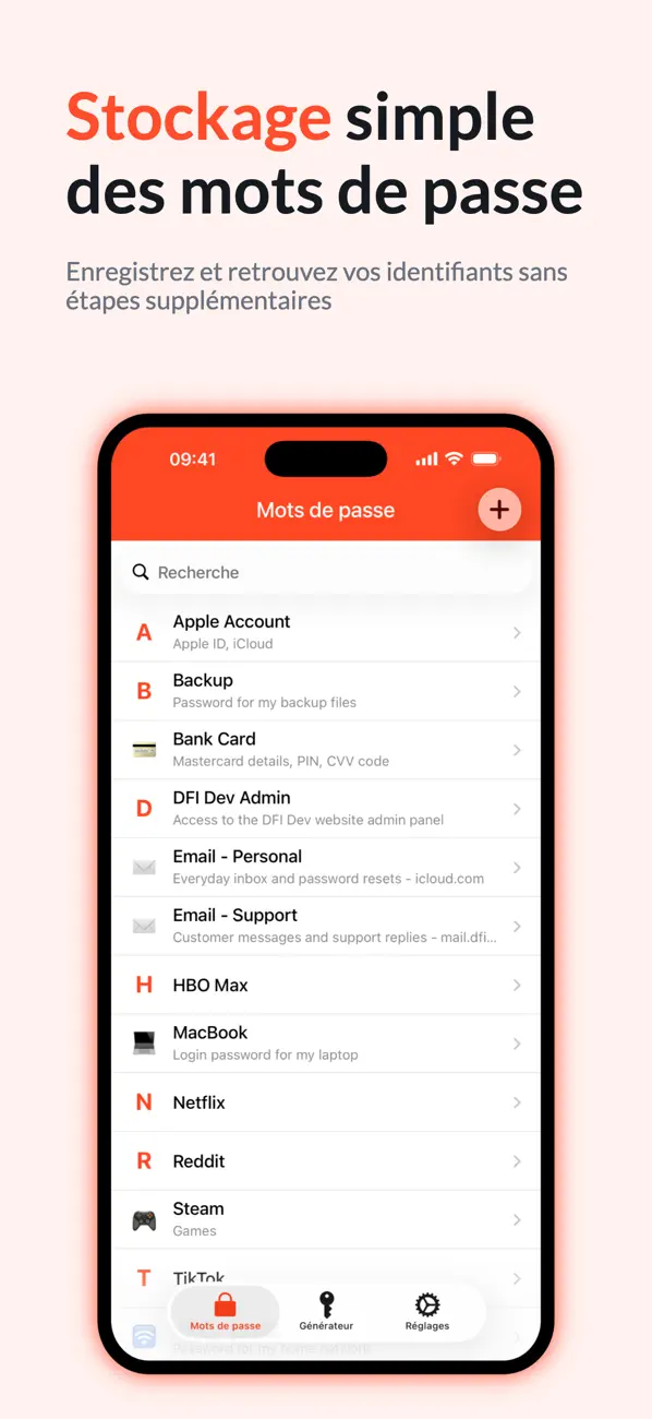 Screenshot #2 pour iPassworder Mots de passe