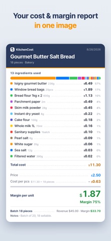 KitchenCost - Recipe Costing Screenshot 1 of 6