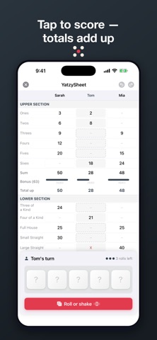 YatzySheet: Dice Score Sheet Screenshot 1 of 4