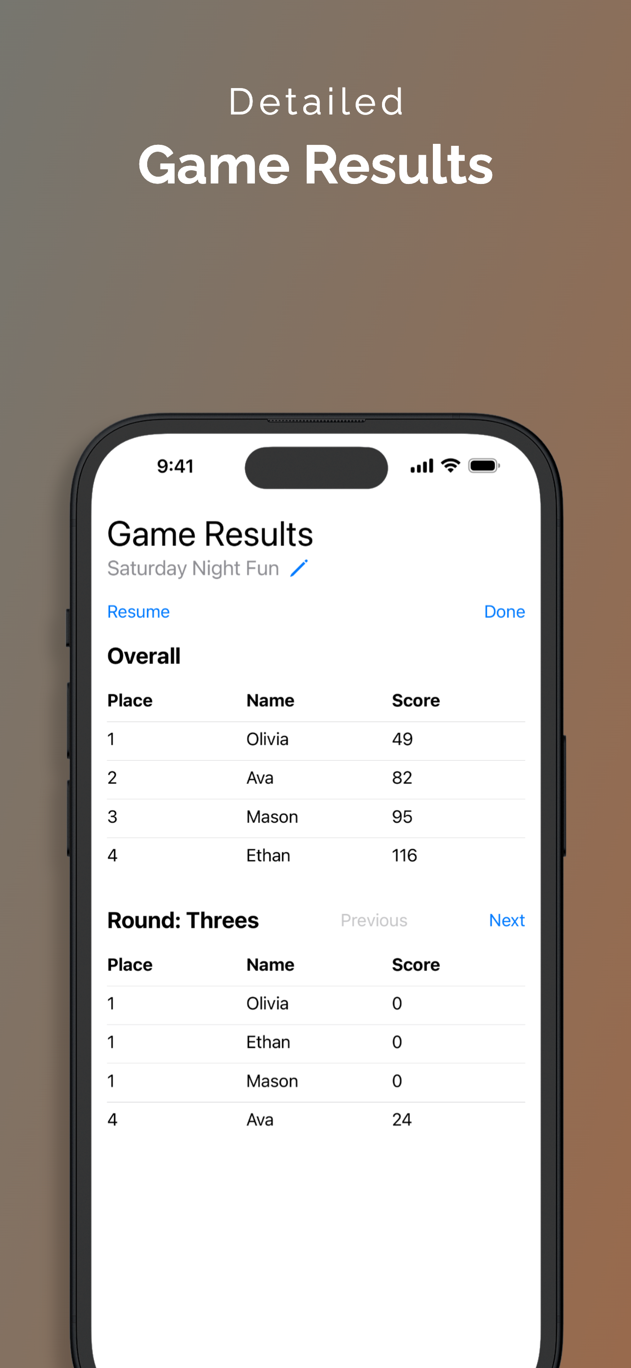 Crowns Score Keeper