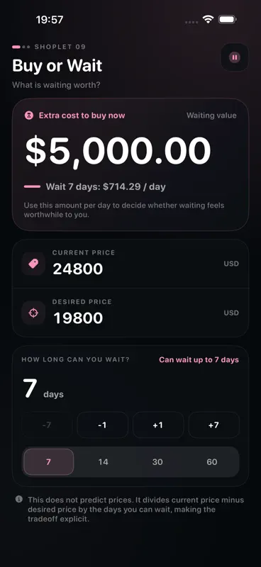Buy or Wait Calculator screenshot 3 of 5