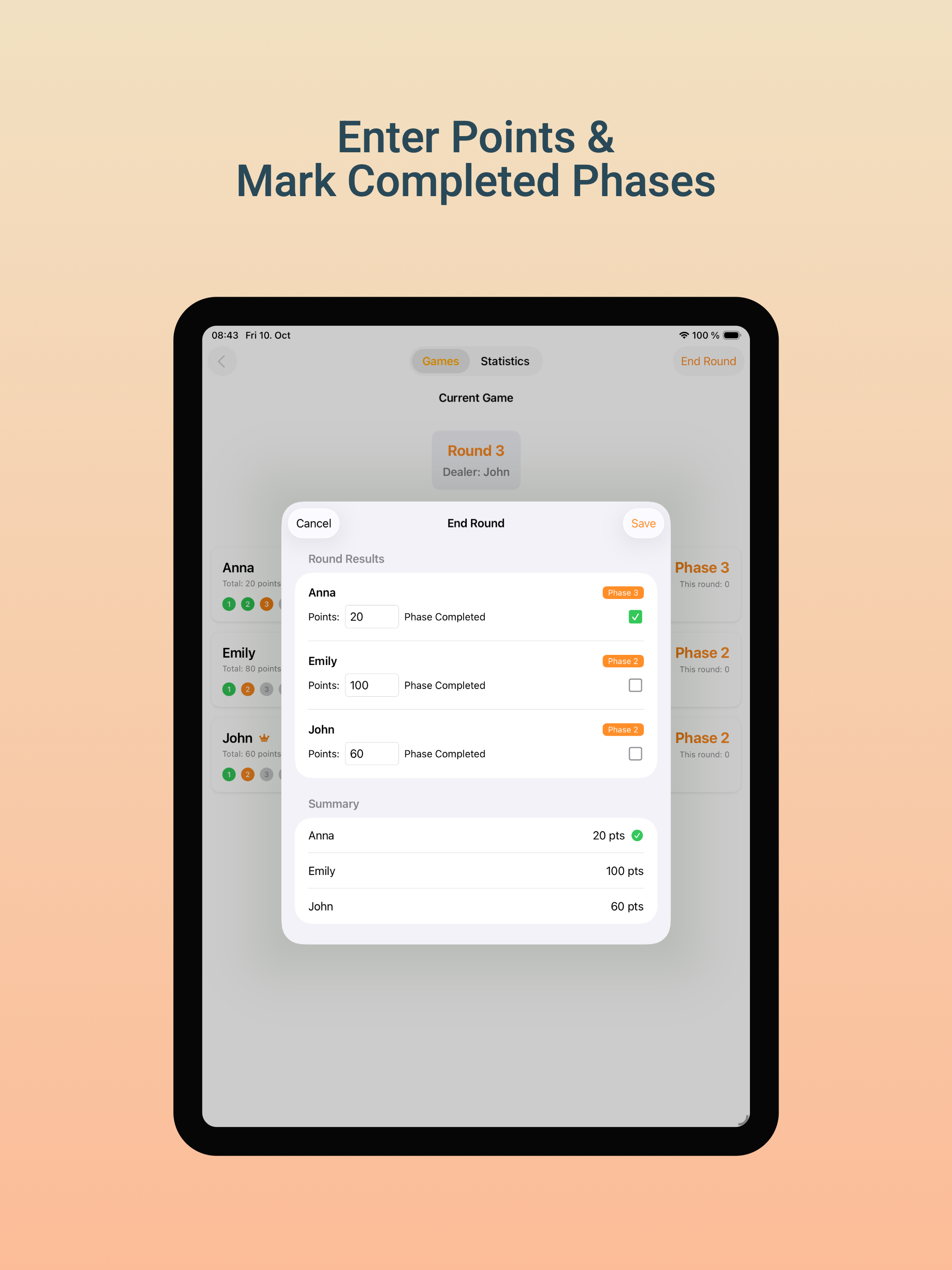 Phase 10 Scorer screenshot 9