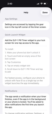 GLP-1 Pill Timer screenshot