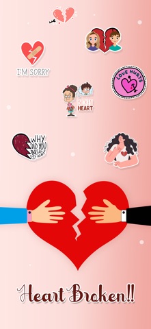 Broken Heart Stickers - Sad iPhone screenshot