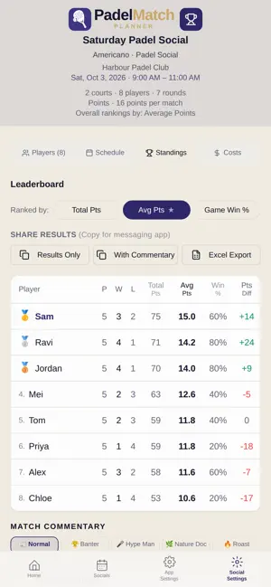 Padel Match Planner screenshot 4