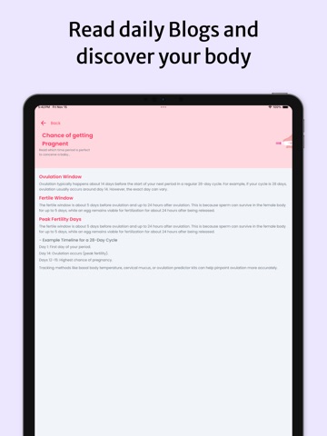 Pulse Periods Tracker iPad screenshot