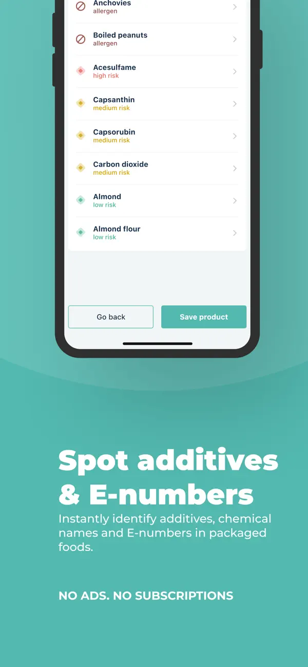 Screenshot #2 pour Food Ingredients Scanner Pro