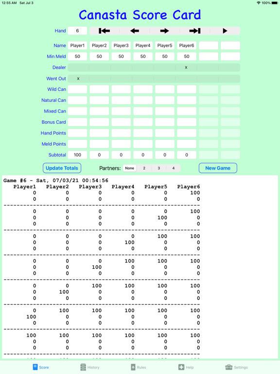 Screenshot #4 pour Canasta Score Card