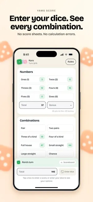 Yams Score: Yatzy Scorecard screenshot 3
