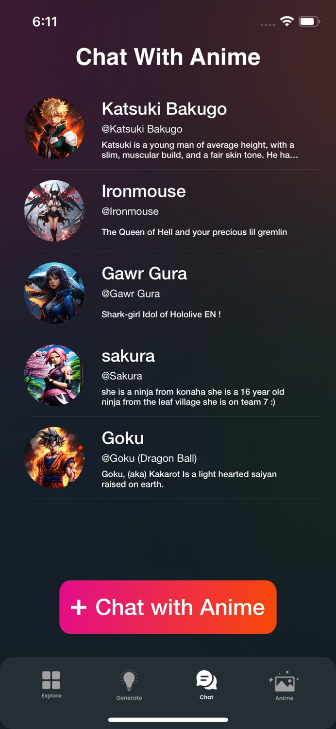 Anime AIWaifu Chatbot Fantasy