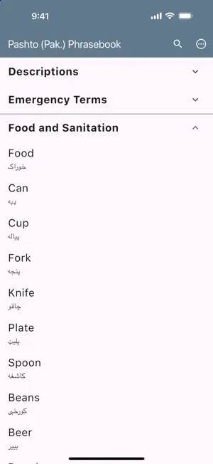 Pashto (Pak.) Phrasebook screenshot 4