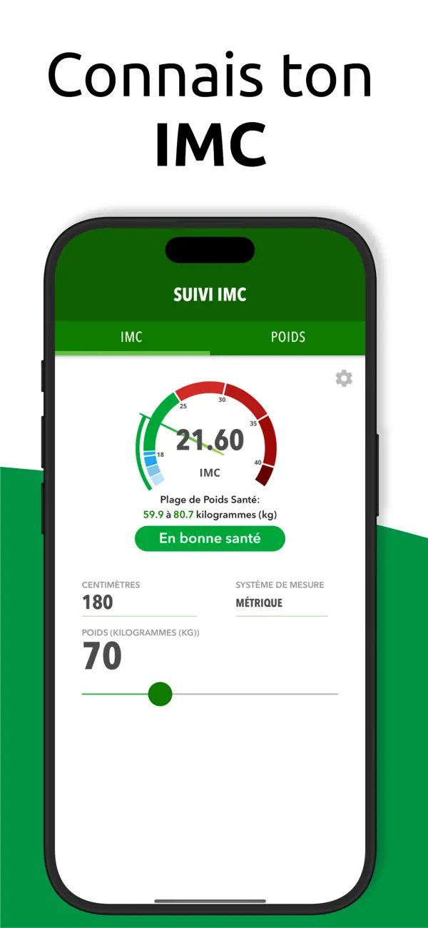 Screenshot #1 pour IMC + Suivi de Poids