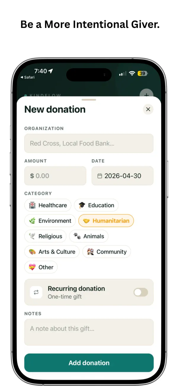 Screenshot #3 pour Generosity Tracker