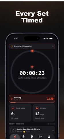 Sculpt: Gym Timer & Log iPhone screenshot