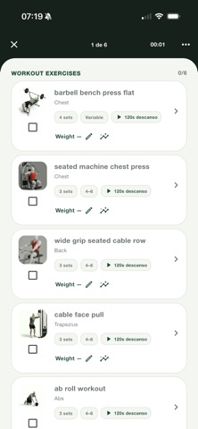 TreinaFit iPhone screenshot