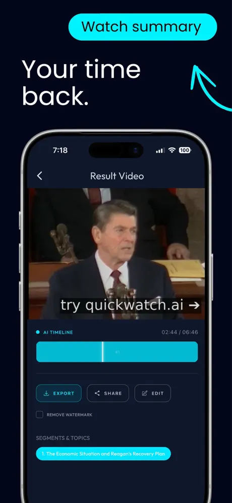 QuickWatch AI Video Summarizer — Képernyőképek 5